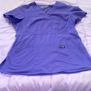 Scrub top size purple greys anatomy
